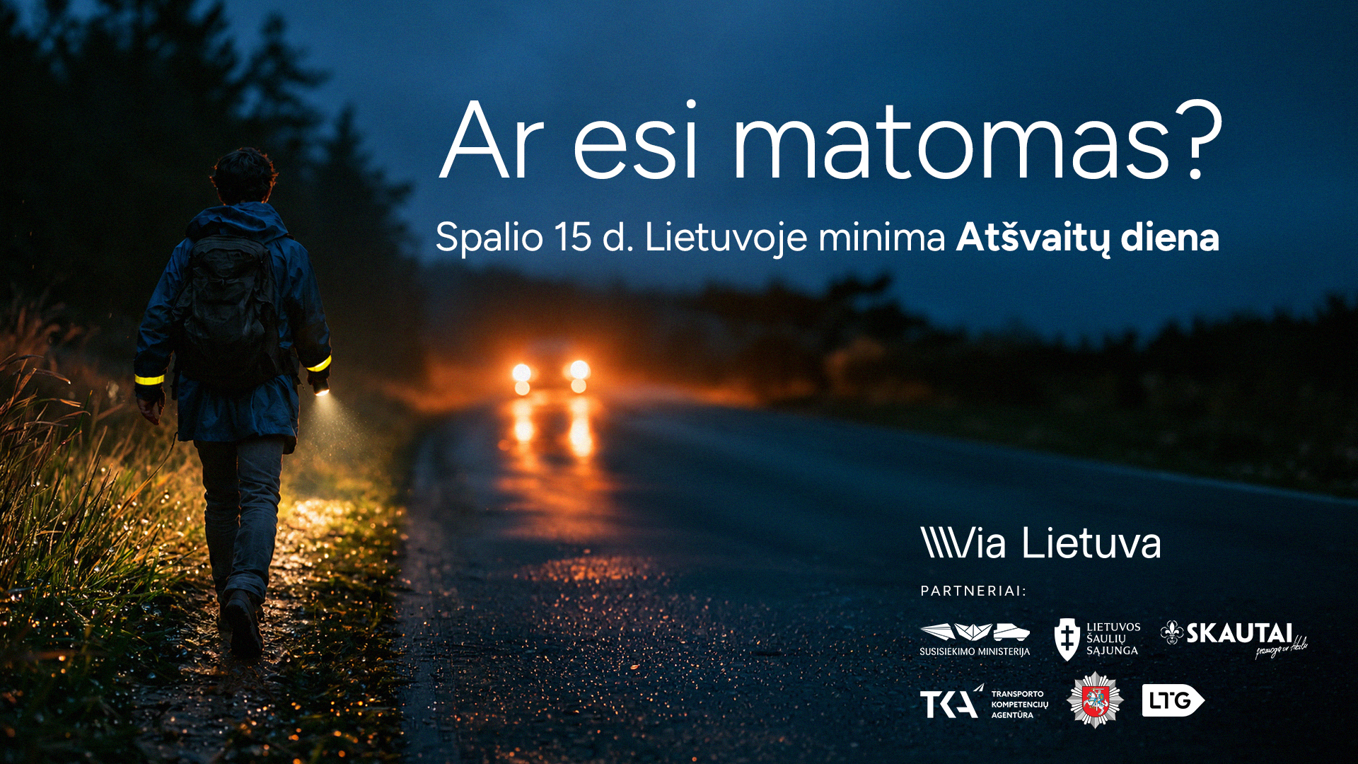 „Via Lietuva“: Atšvaitų dieną gyventojams – 11 tūkst. atšvaitų ir priminimas būti matomiems